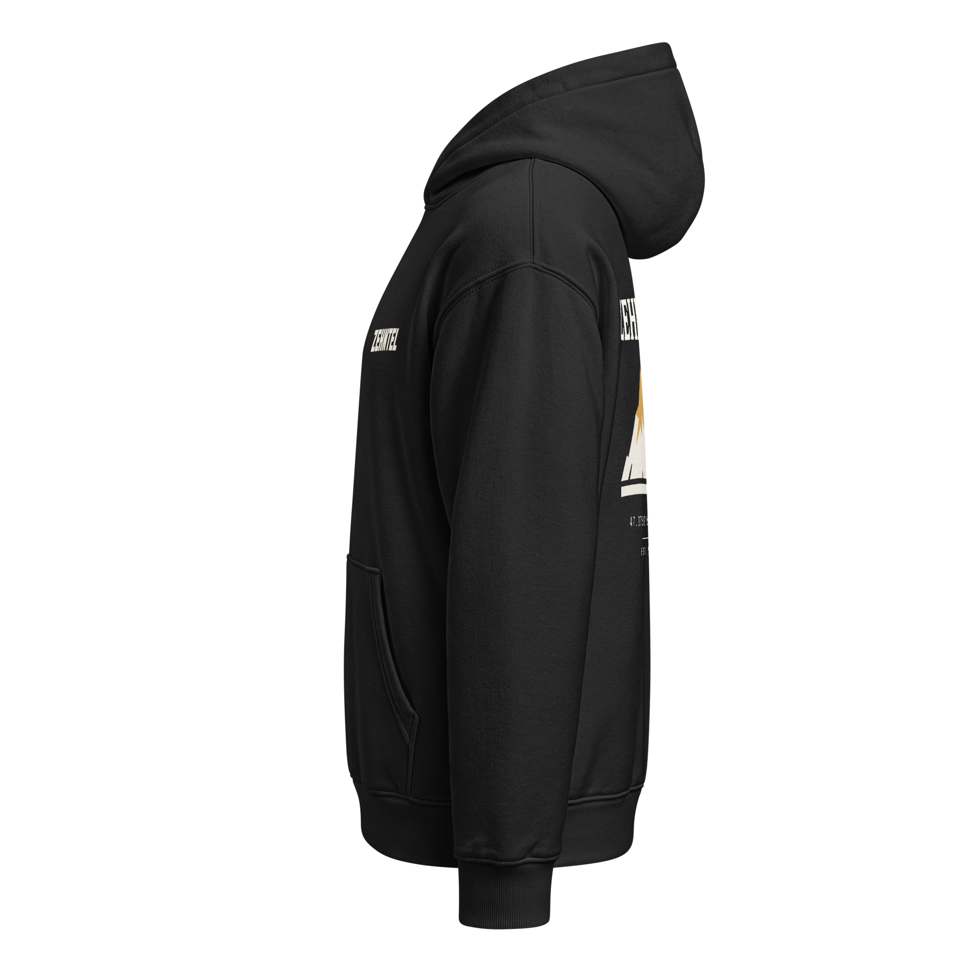 THE HIGHEST TENTH Oversized Hoodie Natur, Seitenansicht links