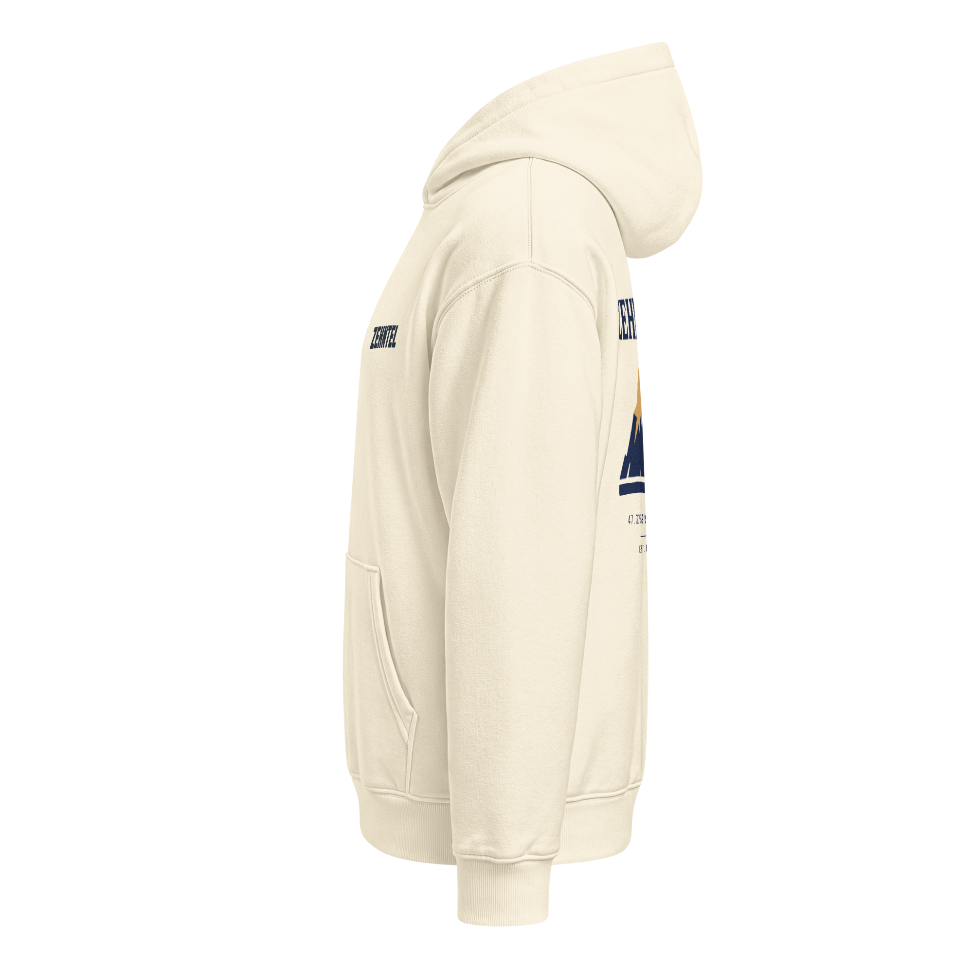 THE HIGHEST TENTH Oversized Hoodie Creme, Seitenansicht links
