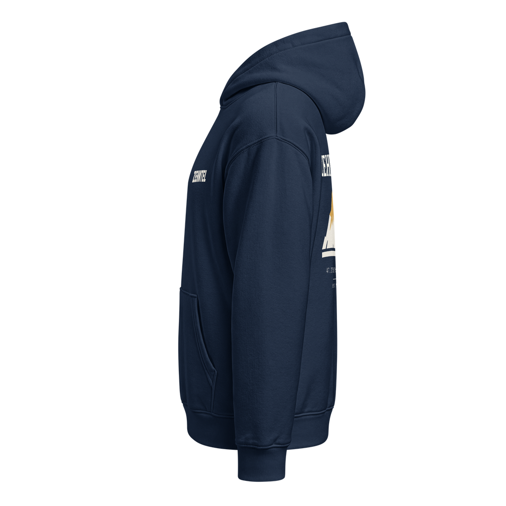 THE HIGHEST TENTH Oversized Hoodie French Navy, Seitenansicht links