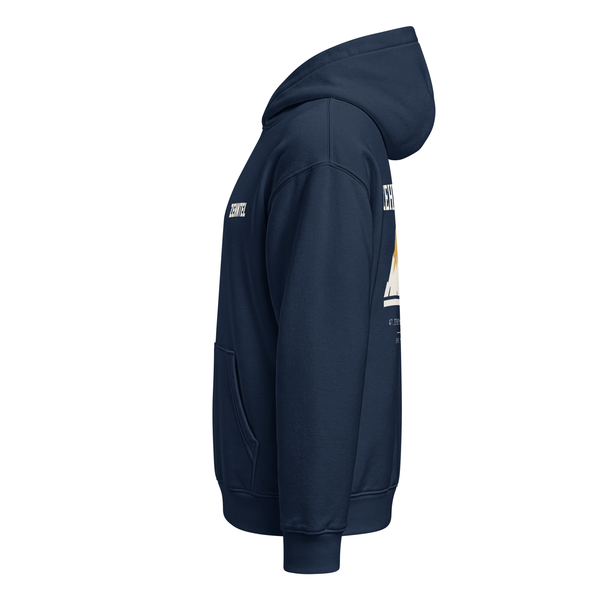 THE HIGHEST TENTH Oversized Hoodie French Navy, Seitenansicht links