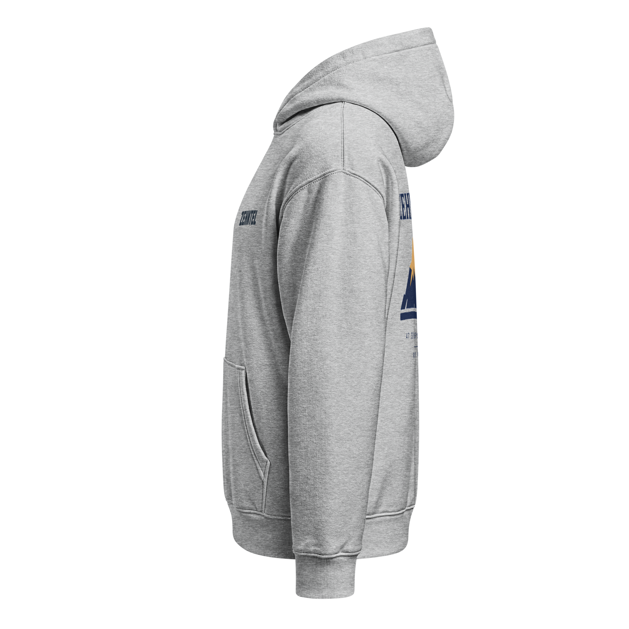 THE HIGHEST TENTH Oversized Hoodie Heather Grau, Seitenansicht links