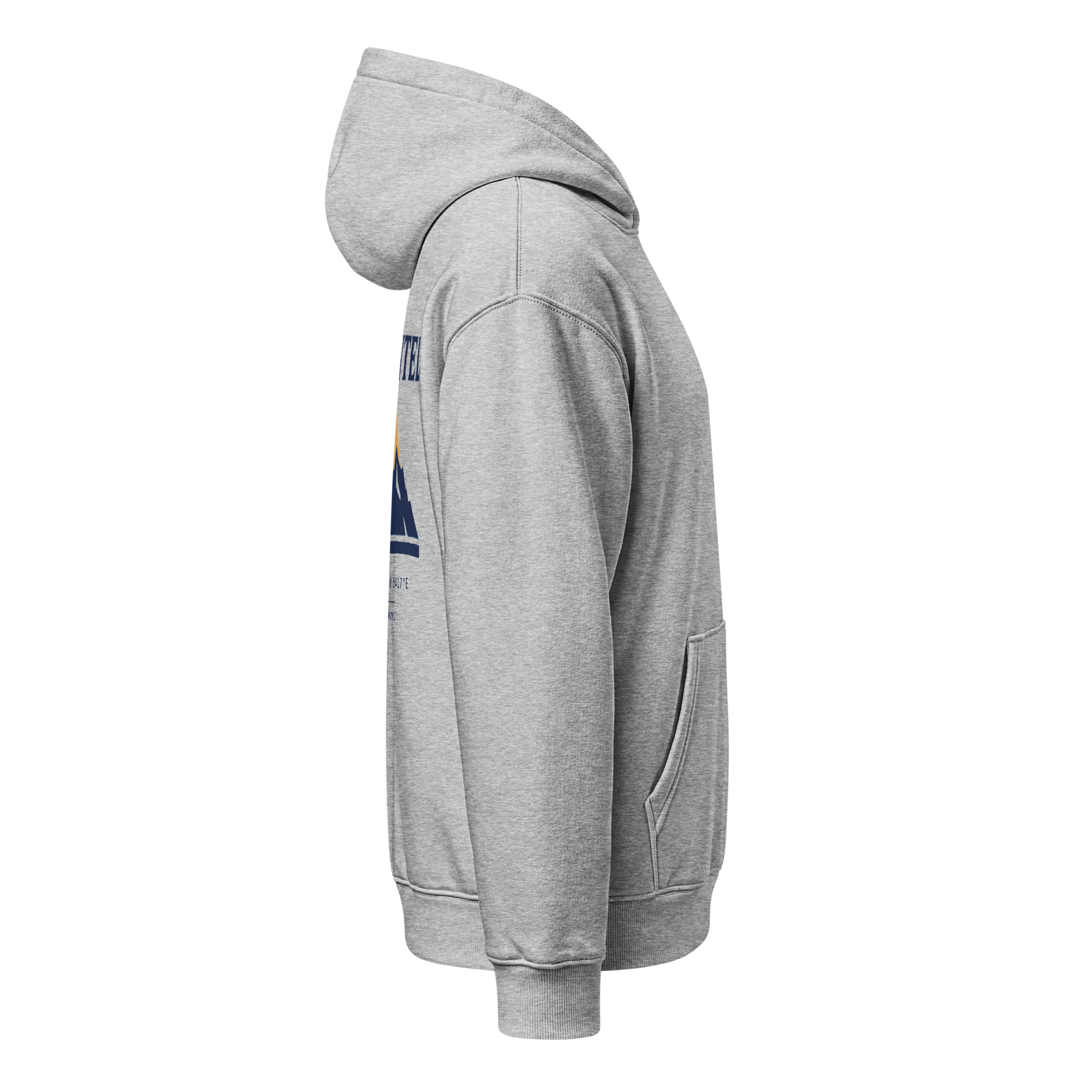THE HIGHEST TENTH Oversized Hoodie Heather Grau, Seitenansicht rechts