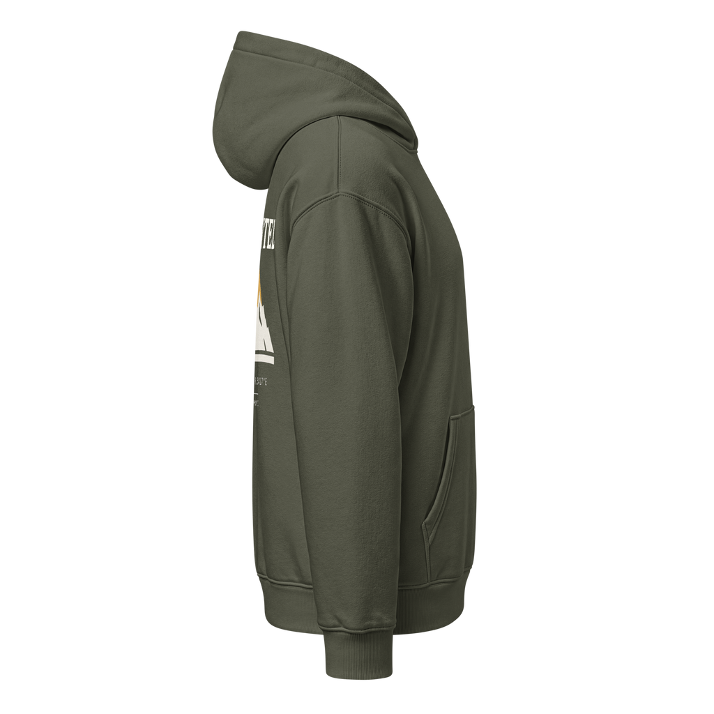 THE HIGHEST TENTH Oversized Hoodie Khaki Green, Seitenansicht rechts
