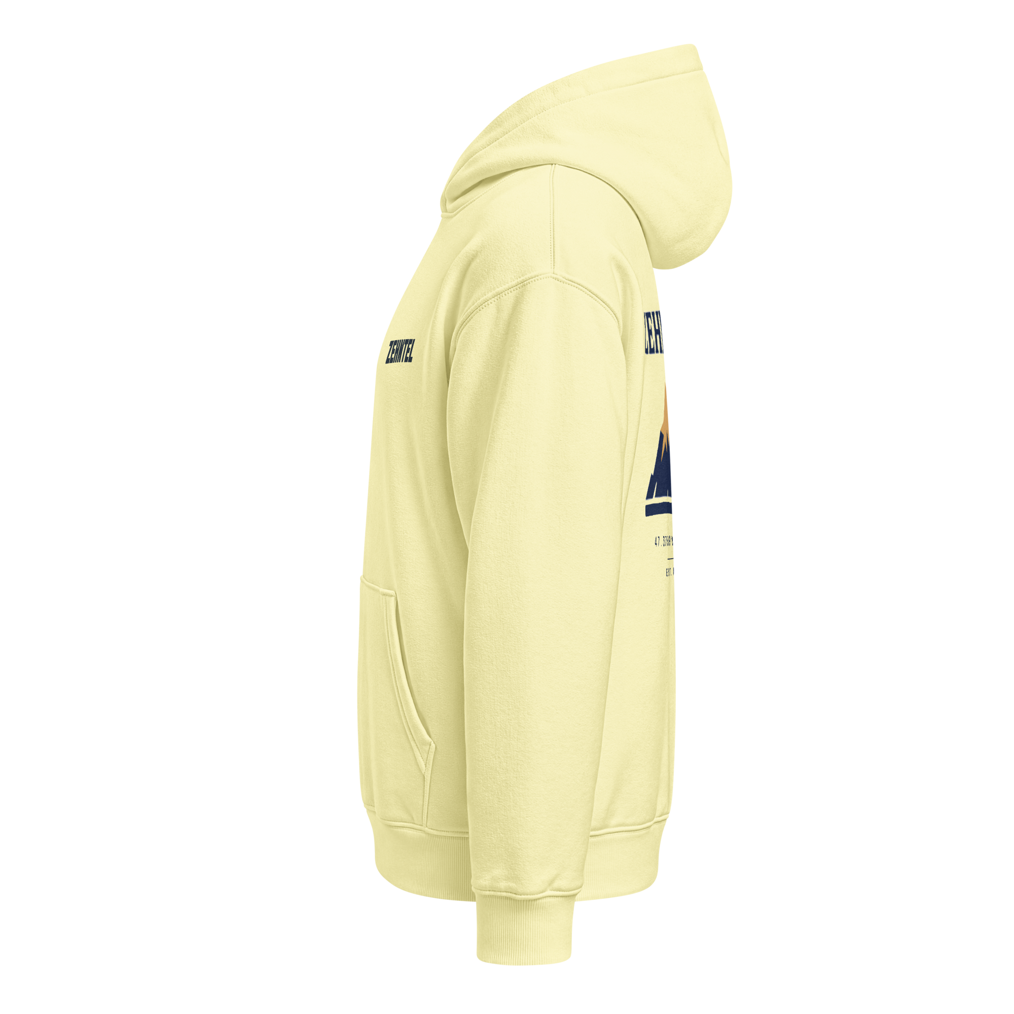 THE HIGHEST TENTH Oversized Hoodie Lemon Sorbet, Seitenansicht links