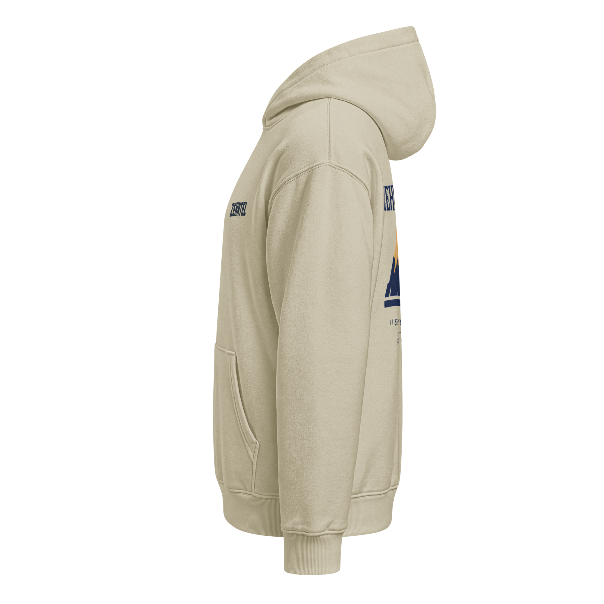 THE HIGHEST TENTH Oversized Hoodie Stein, Seitenansicht links