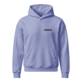 THE HIGHEST TENTH Oversized Hoodie Violett, Vorderansicht mit ZEHNTEL Brustlogo