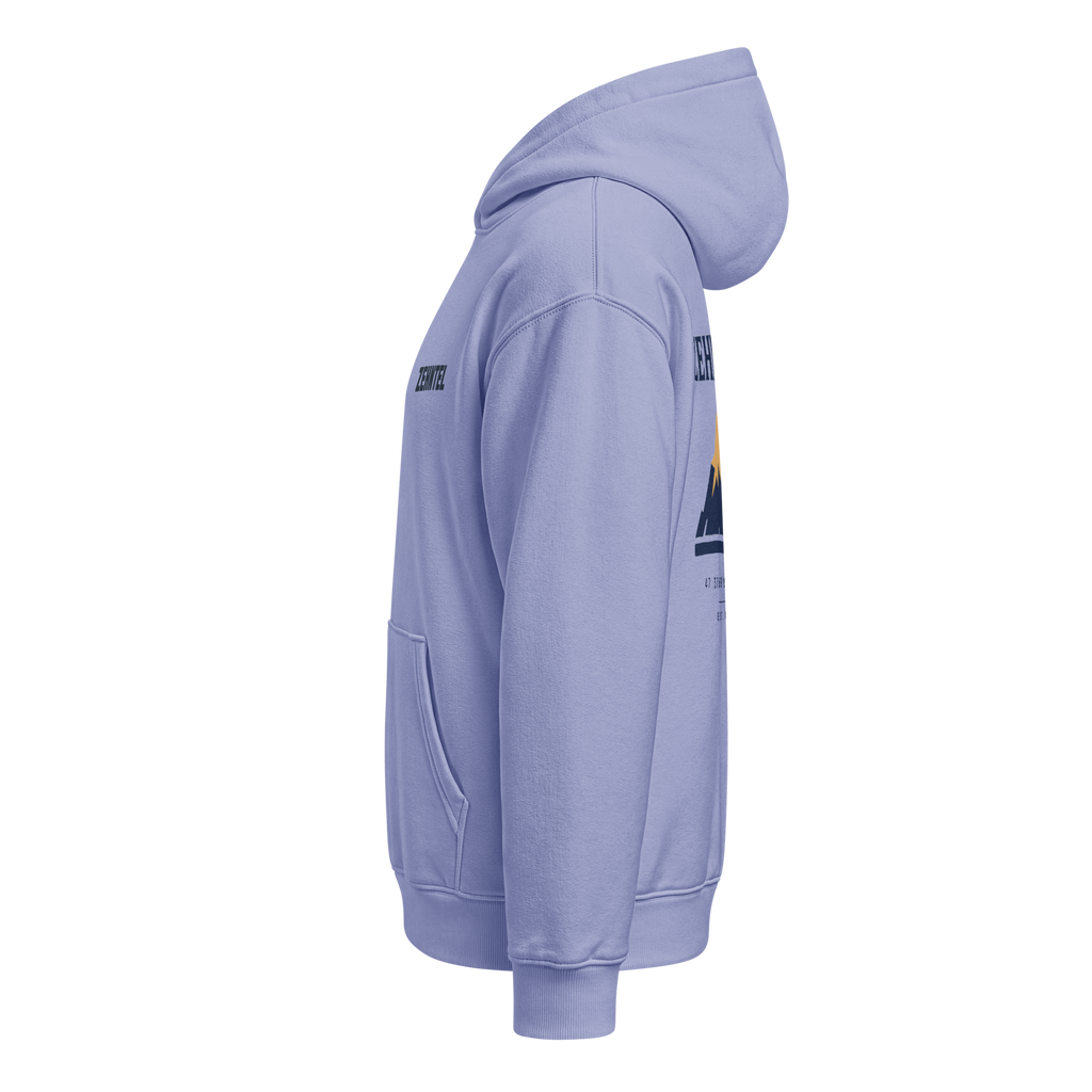 THE HIGHEST TENTH Oversized Hoodie Violett, Seitenansicht links