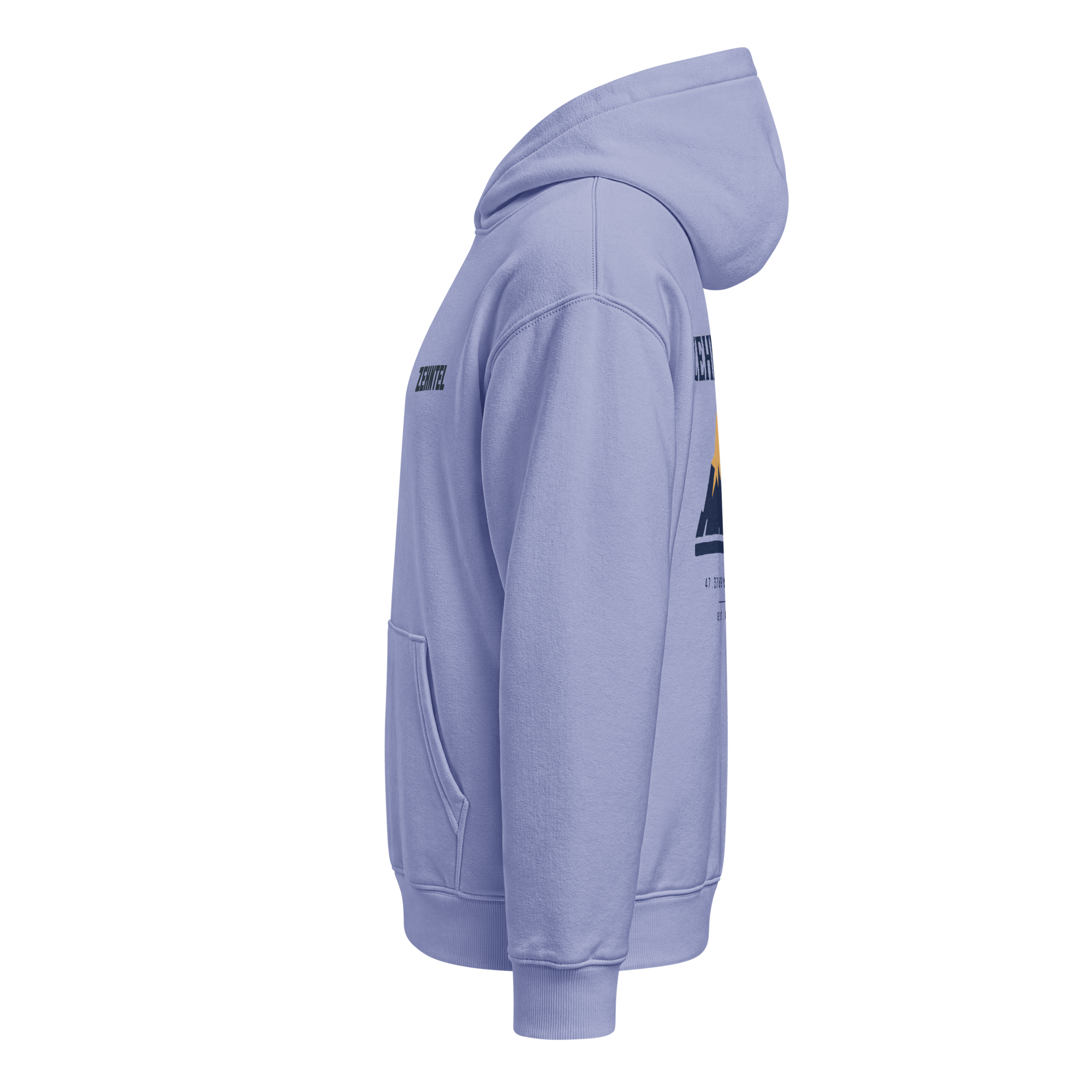 THE HIGHEST TENTH Oversized Hoodie Violett, Seitenansicht links